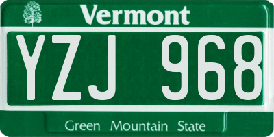VT license plate YZJ968