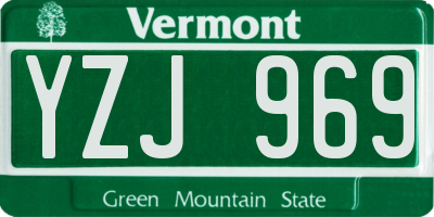 VT license plate YZJ969