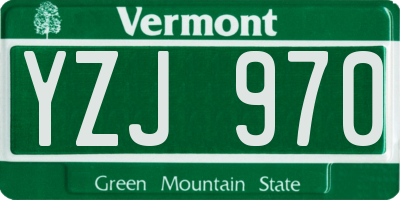 VT license plate YZJ970