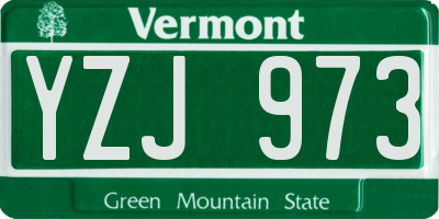 VT license plate YZJ973