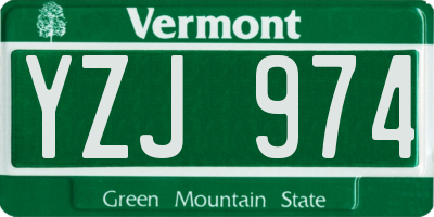 VT license plate YZJ974