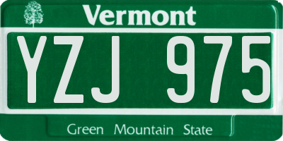 VT license plate YZJ975