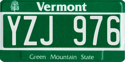 VT license plate YZJ976