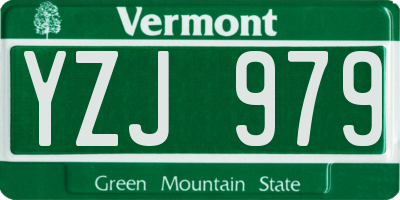 VT license plate YZJ979