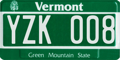 VT license plate YZK008