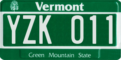 VT license plate YZK011