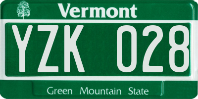 VT license plate YZK028