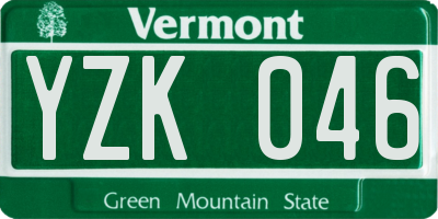 VT license plate YZK046