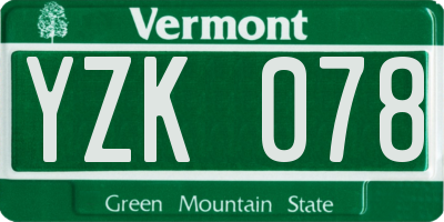 VT license plate YZK078