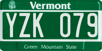 VT license plate YZK079