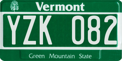 VT license plate YZK082