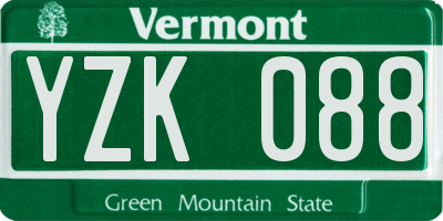 VT license plate YZK088