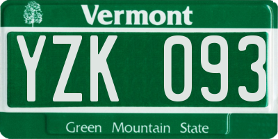 VT license plate YZK093
