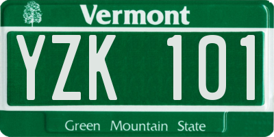 VT license plate YZK101