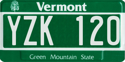 VT license plate YZK120
