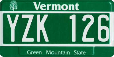 VT license plate YZK126