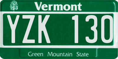 VT license plate YZK130