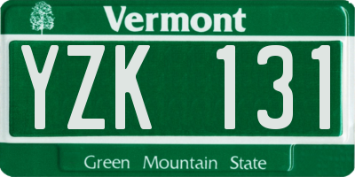 VT license plate YZK131