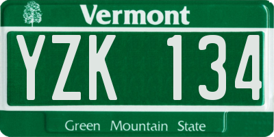 VT license plate YZK134