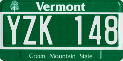 VT license plate YZK148