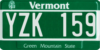 VT license plate YZK159