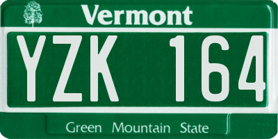 VT license plate YZK164