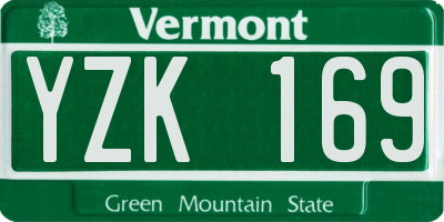 VT license plate YZK169