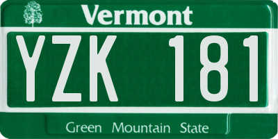 VT license plate YZK181