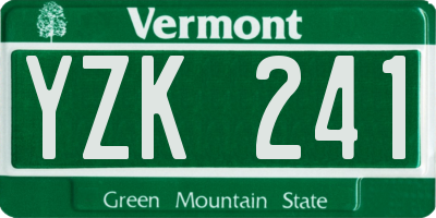 VT license plate YZK241