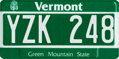 VT license plate YZK248
