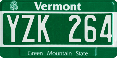 VT license plate YZK264