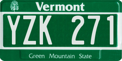 VT license plate YZK271