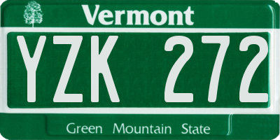 VT license plate YZK272