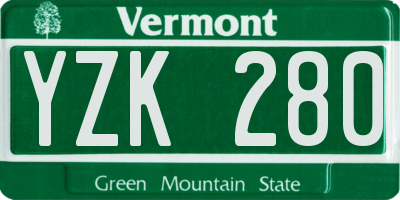 VT license plate YZK280