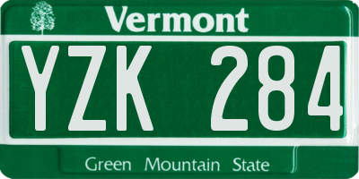 VT license plate YZK284