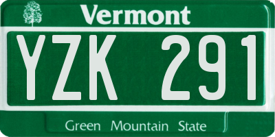 VT license plate YZK291