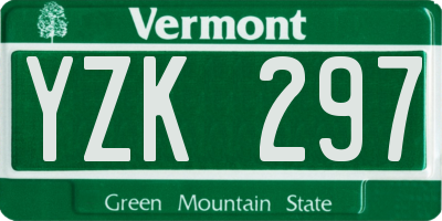 VT license plate YZK297