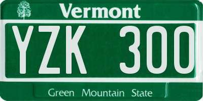 VT license plate YZK300