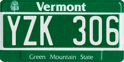 VT license plate YZK306