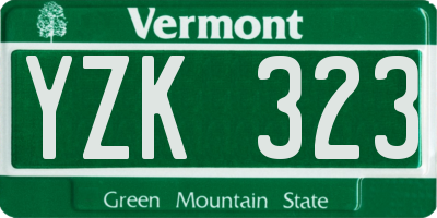 VT license plate YZK323