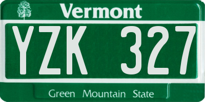 VT license plate YZK327
