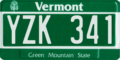 VT license plate YZK341