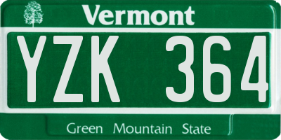 VT license plate YZK364