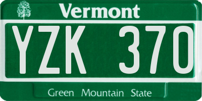 VT license plate YZK370