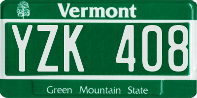 VT license plate YZK408