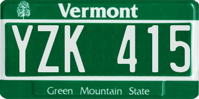 VT license plate YZK415