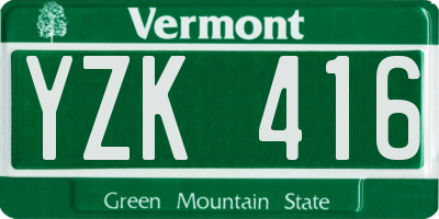 VT license plate YZK416
