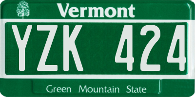 VT license plate YZK424
