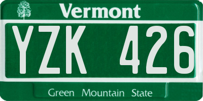VT license plate YZK426