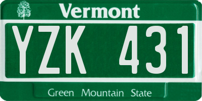 VT license plate YZK431